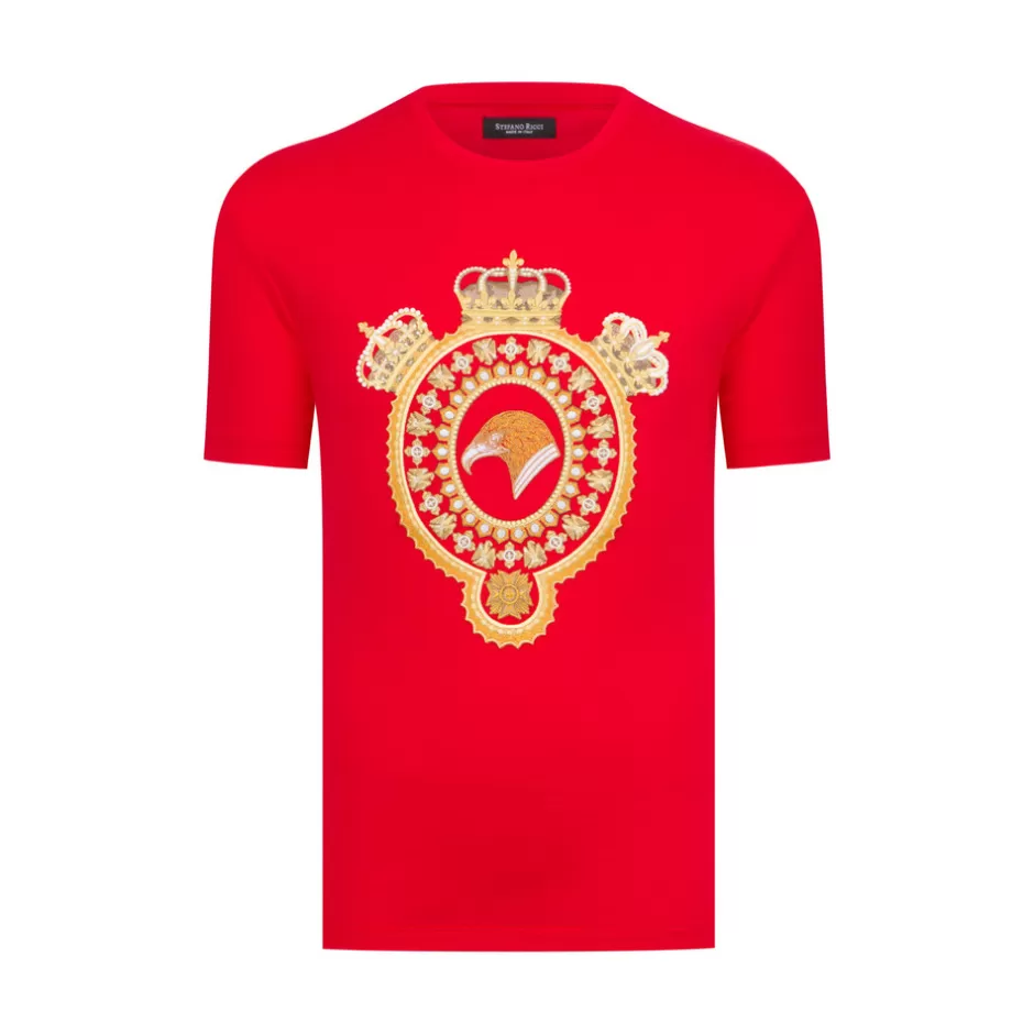 CROWN MOTIF CREW NECK T-SHIRT | Stefano Ricci Fashion