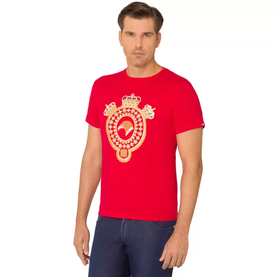 CROWN MOTIF CREW NECK T-SHIRT | Stefano Ricci Fashion