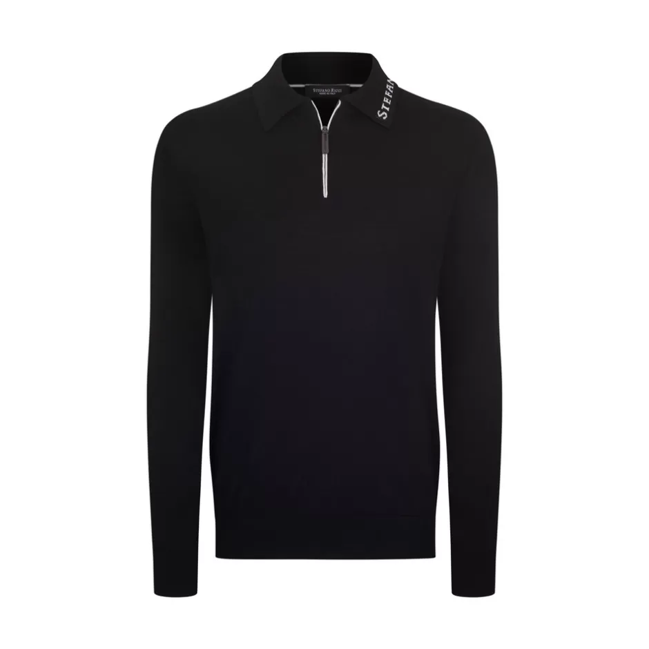KNIT LONG SLEEVE ZIP POLO | Stefano Ricci Online