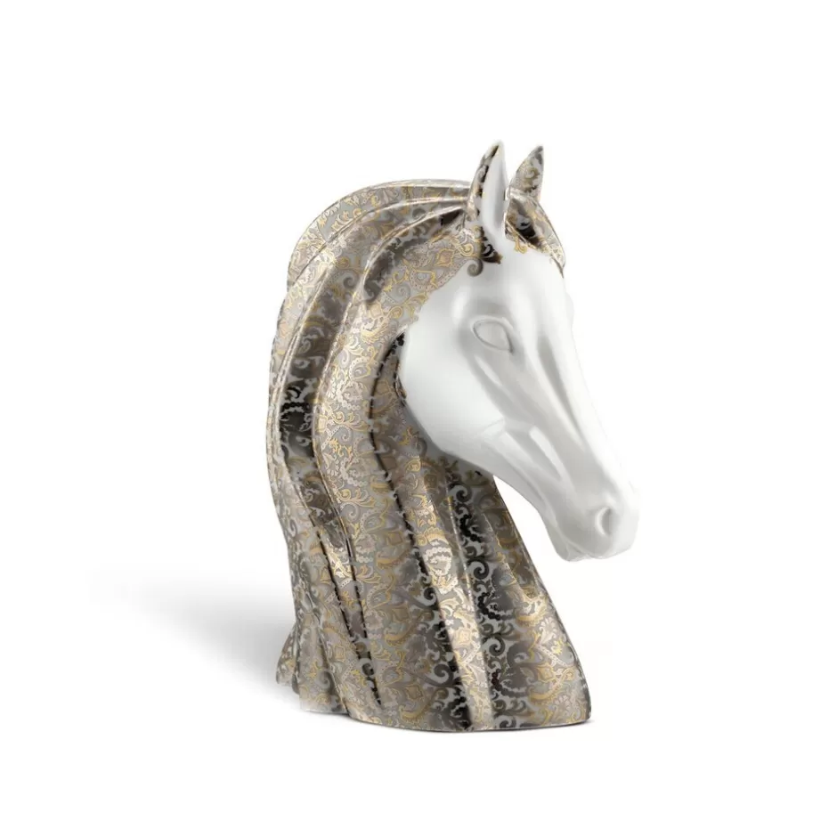 LUXURY SILK LARGE PORCELAIN HORSE BUST ORNAMENT | Stefano Ricci Discount
