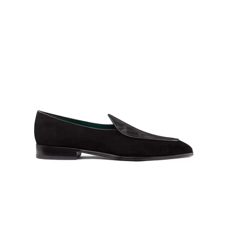 MATTED CROCODILE AND SUEDE LOAFERS | Stefano Ricci Sale