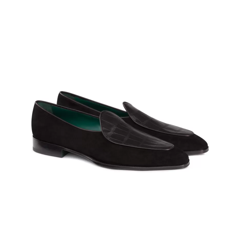 MATTED CROCODILE AND SUEDE LOAFERS | Stefano Ricci Sale