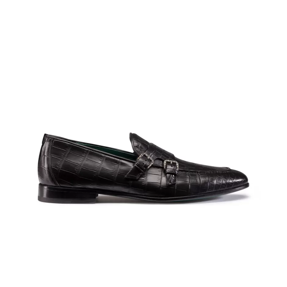 MATTED CROCODILE MONK STRAP LOAFERS | Stefano Ricci Hot