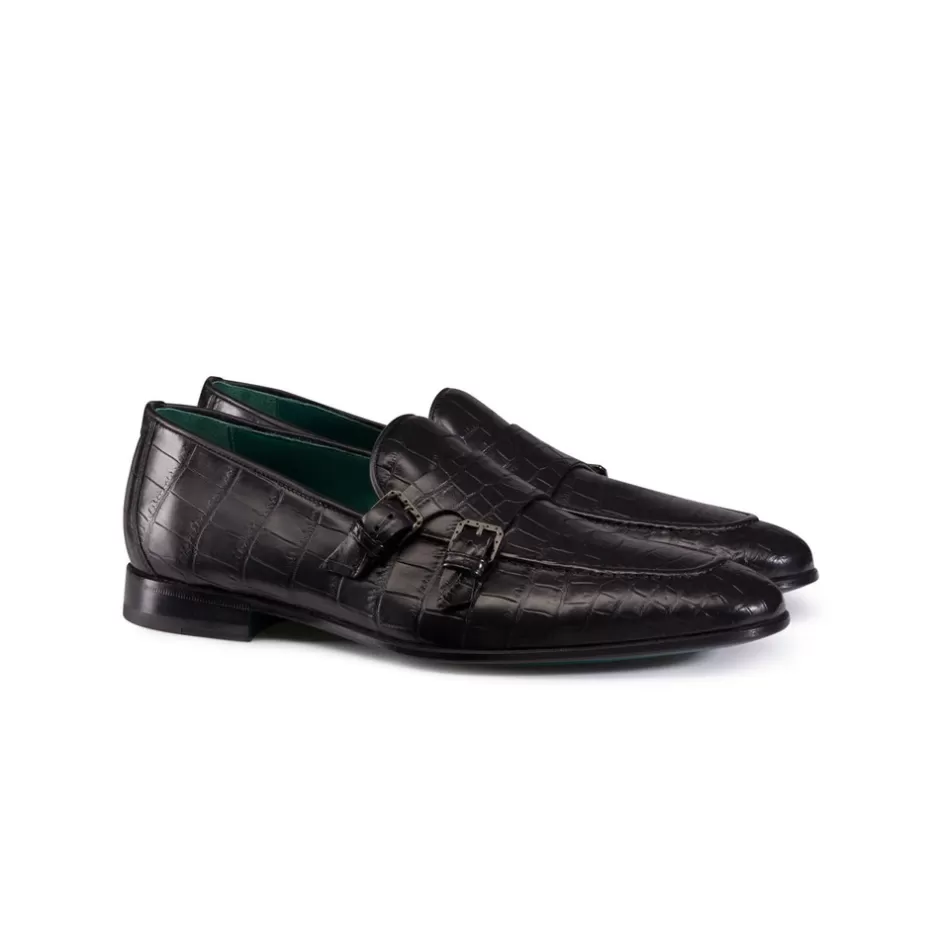 MATTED CROCODILE MONK STRAP LOAFERS | Stefano Ricci Hot