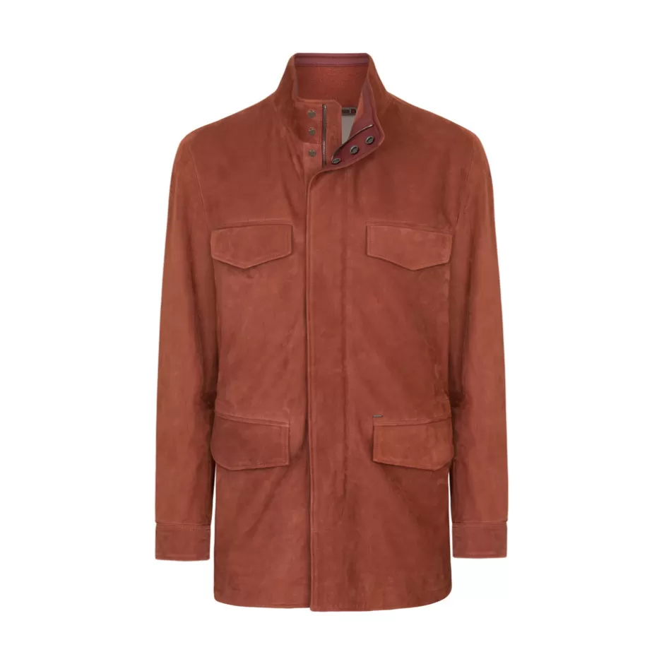 NUBUCK CALFSKIN LEATHER FIELD JACKET | Stefano Ricci Sale