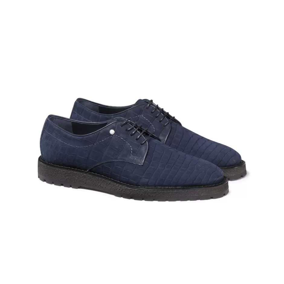 NUBUCK CROCODILE DERBY SHOES | Stefano Ricci Fashion
