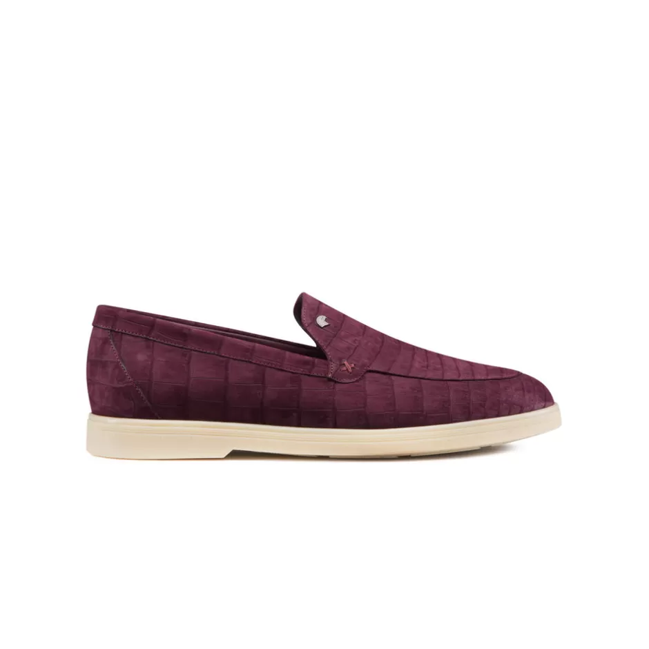 NUBUCK CROCODILE LEATHER LOAFERS | Stefano Ricci Clearance