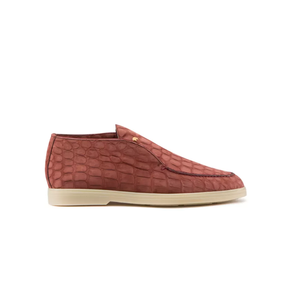 NUBUCK CROCODILE LEATHER LOAFERS | Stefano Ricci New