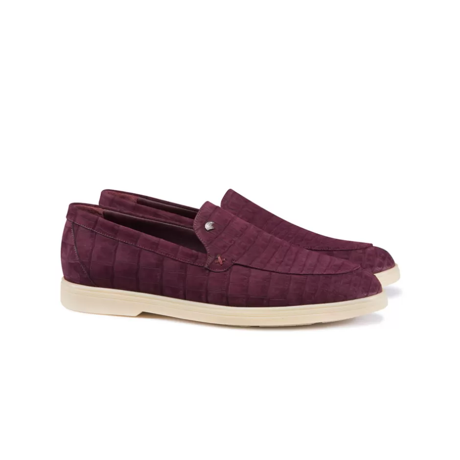 NUBUCK CROCODILE LEATHER LOAFERS | Stefano Ricci Clearance