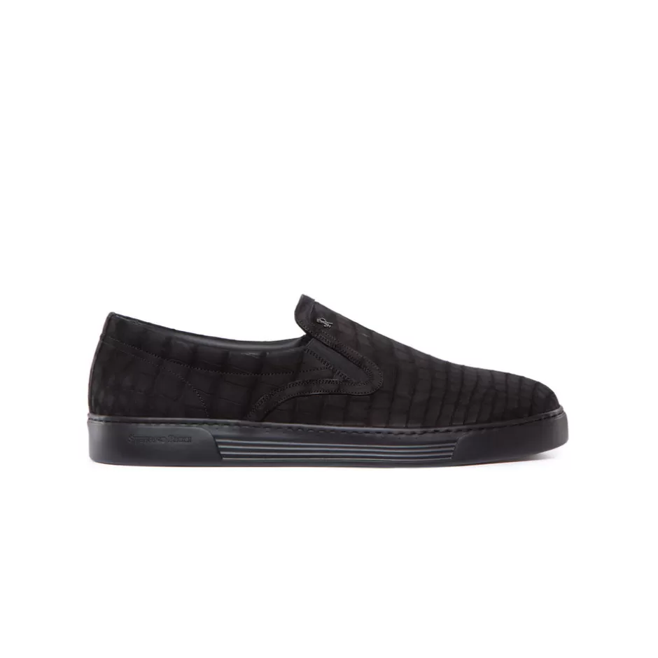 NUBUCK CROCODILE SLIP ON SHOES | Stefano Ricci Cheap