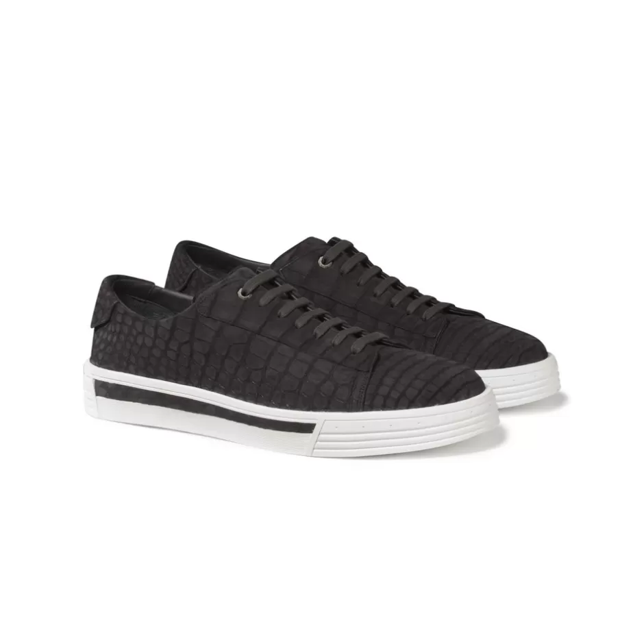 NUBUCK CROCODILE SNEAKERS | Stefano Ricci Discount