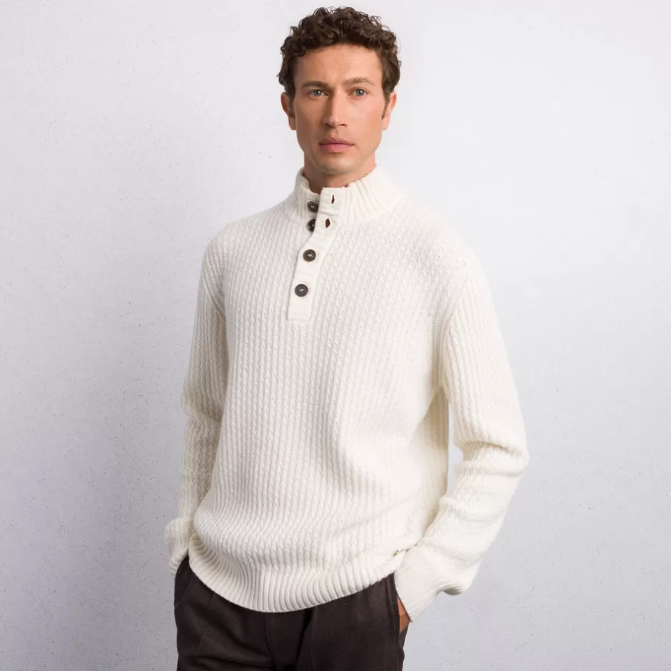 PURE CASHMERE MOCK NECK SWEATER | Stefano Ricci Fashion