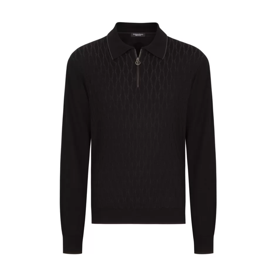 PURE COTTON ZIP POLO SHIRT | Stefano Ricci Shop