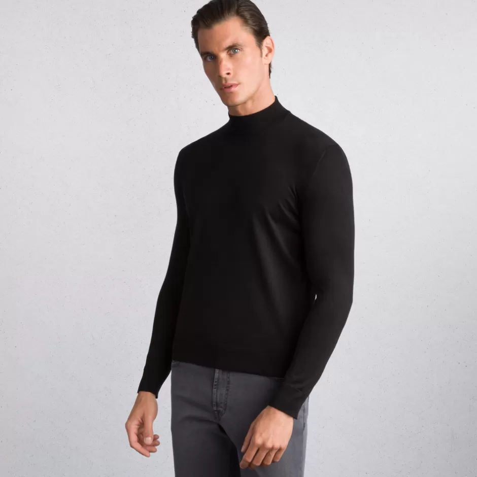 PURE SILK MOCK NECK SWEATER | Stefano Ricci Discount