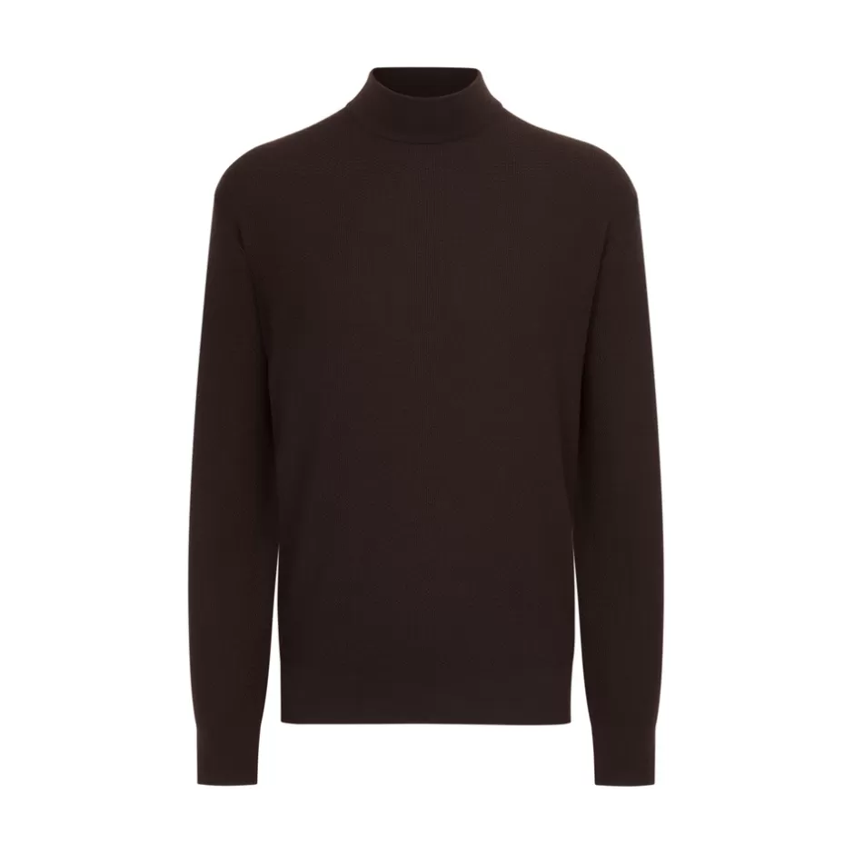 PURE WOOL MOCK NECK SWEATER | Stefano Ricci Outlet