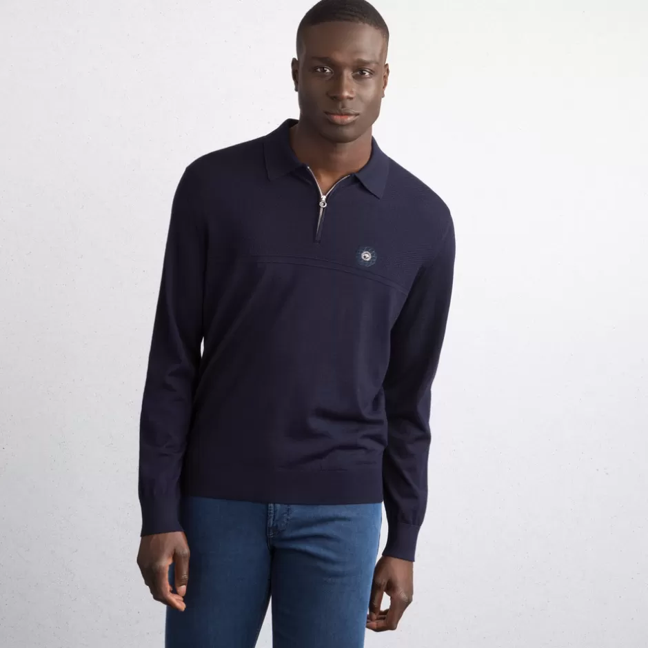 PURE WOOL ZIP POLO SHIRT | Stefano Ricci Outlet