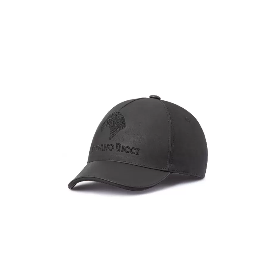 SILK AND LAMBSKIN LEATHER BASEBALL CAP | Stefano Ricci Sale