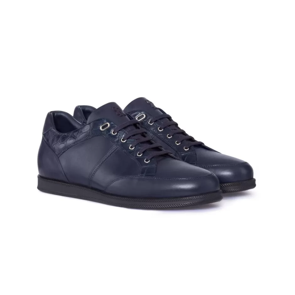 SNEAKERS IN MATTED CROCODILE AND CALFSKIN LEATHER | Stefano Ricci Flash Sale