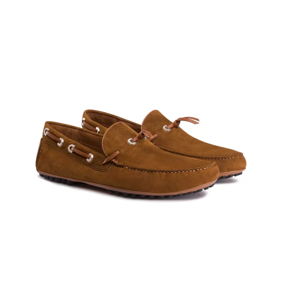 SUEDE AND CALFSKIN LEATHER DRIVING SHOES | Stefano Ricci Store