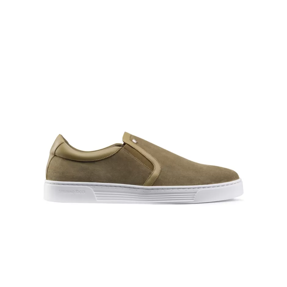 SUEDE AND CALFSKIN LEATHER SLIP-ON CASUAL SHOES | Stefano Ricci Cheap