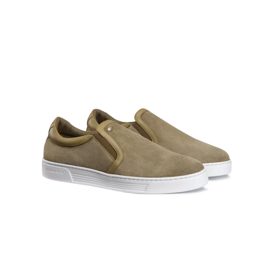 SUEDE AND CALFSKIN LEATHER SLIP-ON CASUAL SHOES | Stefano Ricci Cheap