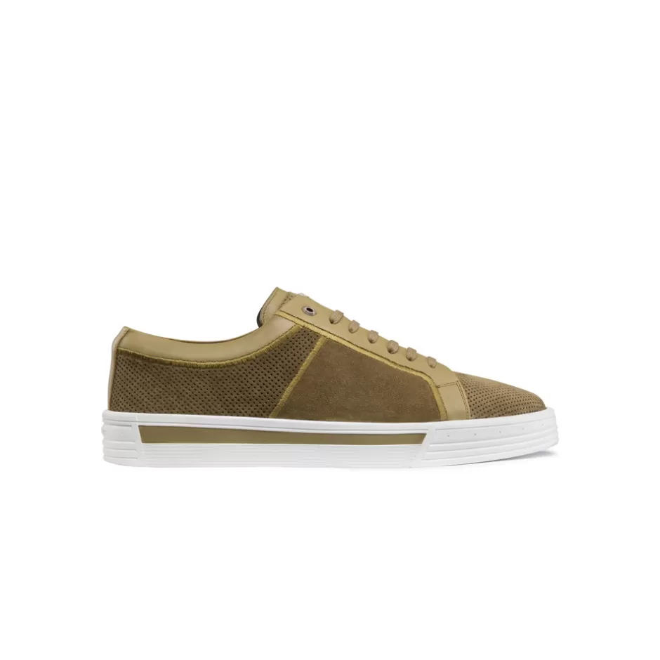 SUEDE AND CALFSKIN LEATHER SNEAKERS | Stefano Ricci New