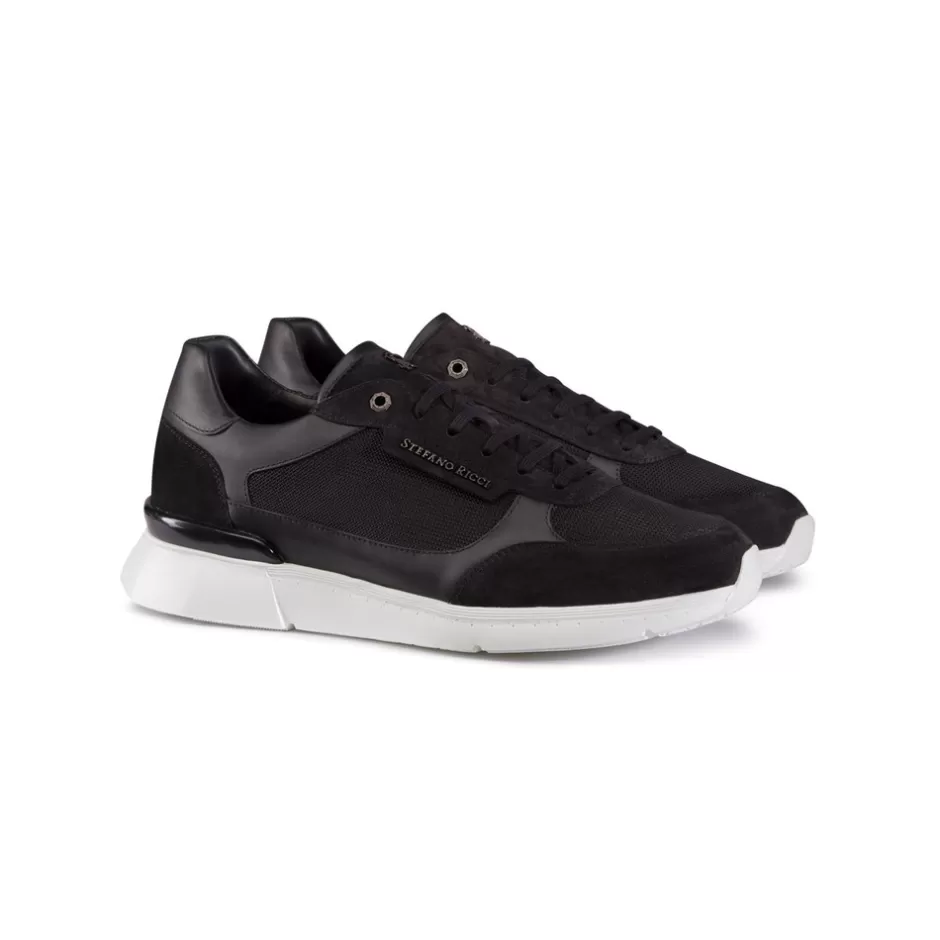 SUEDE AND CALFSKIN LEATHER SNEAKERS | Stefano Ricci Sale