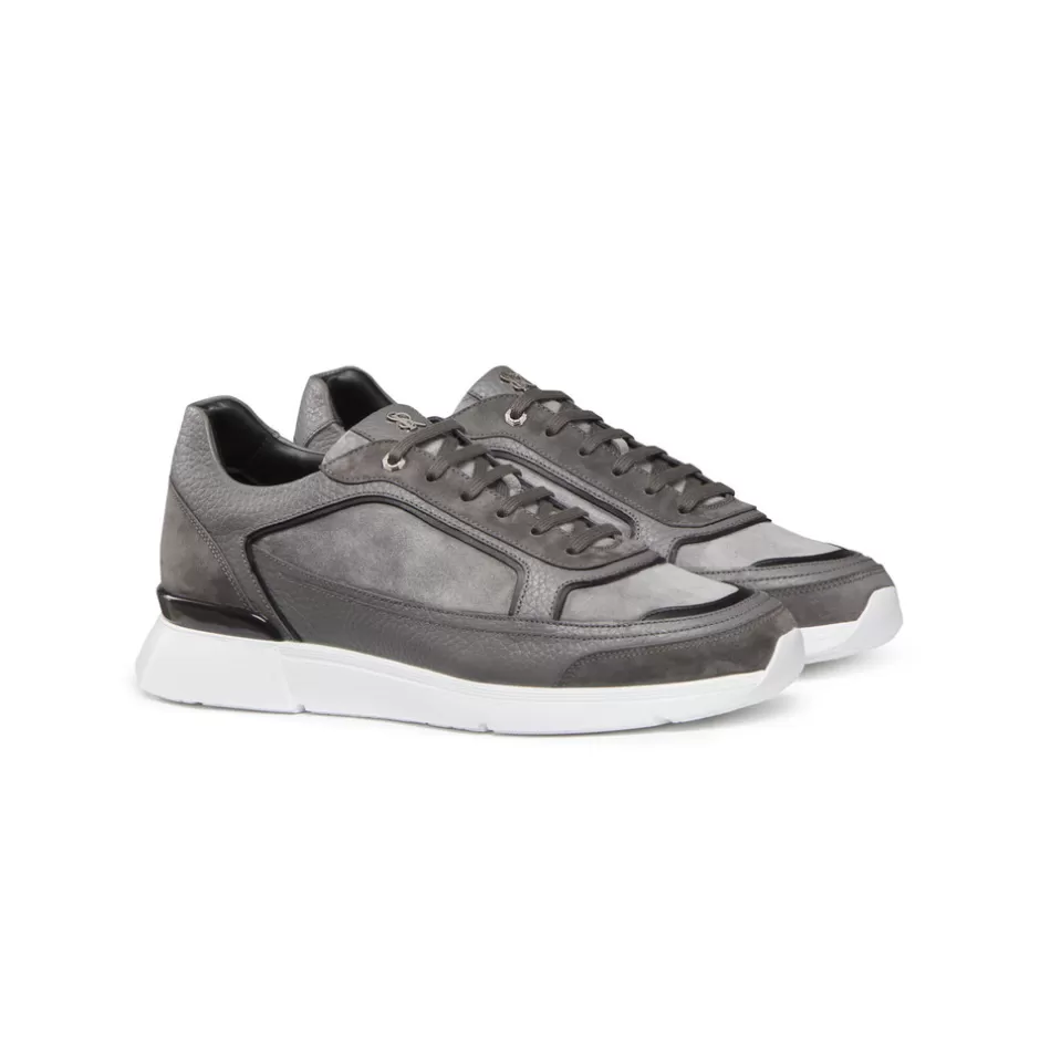 SUEDE AND CALFSKIN LEATHER SNEAKERS | Stefano Ricci Outlet