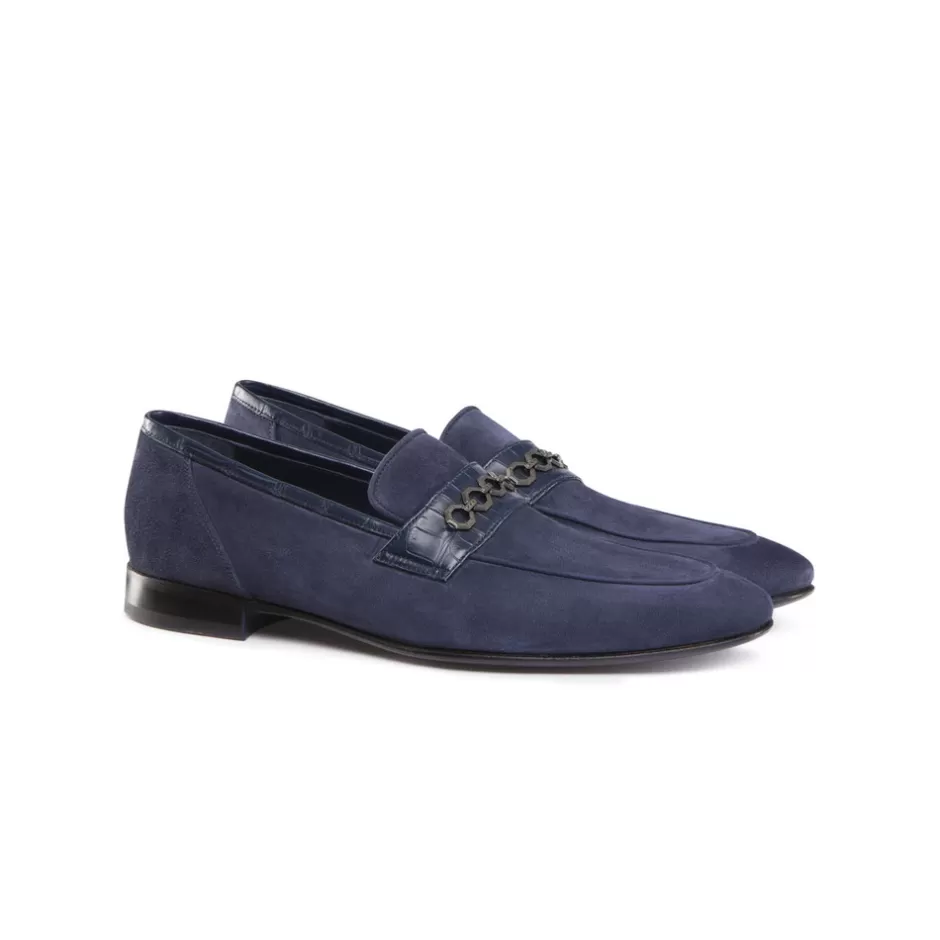 SUEDE AND MATTED CROCODILE LOAFERS | Stefano Ricci Hot