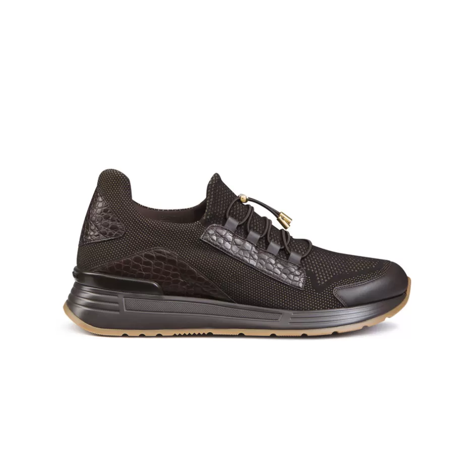 TECHNICAL CALFSKIN AND CROCODILE LEATHER SNEAKERS | Stefano Ricci New
