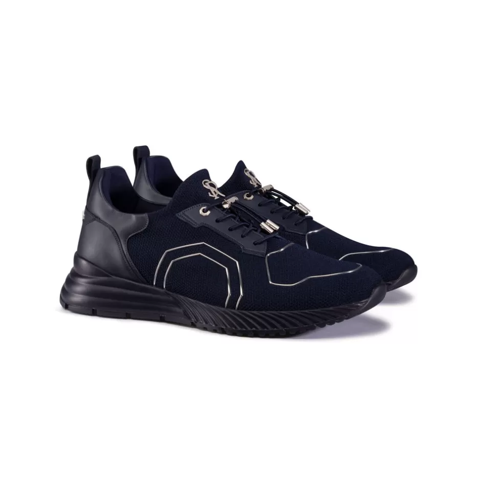 TECHNICAL FABRIC AND CALFSKIN LEATHER SNEAKERS | Stefano Ricci Clearance