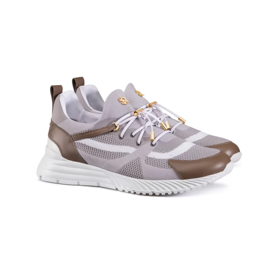 TECHNICAL FABRIC AND CALFSKIN LEATHER SNEAKERS | Stefano Ricci Discount