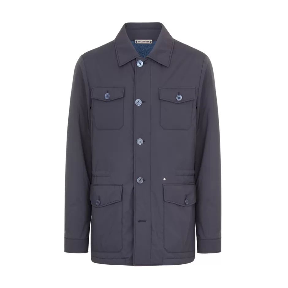 TECHNICAL FABRIC FIELD JACKET WITH SUEDE DETAILS | Stefano Ricci Flash Sale