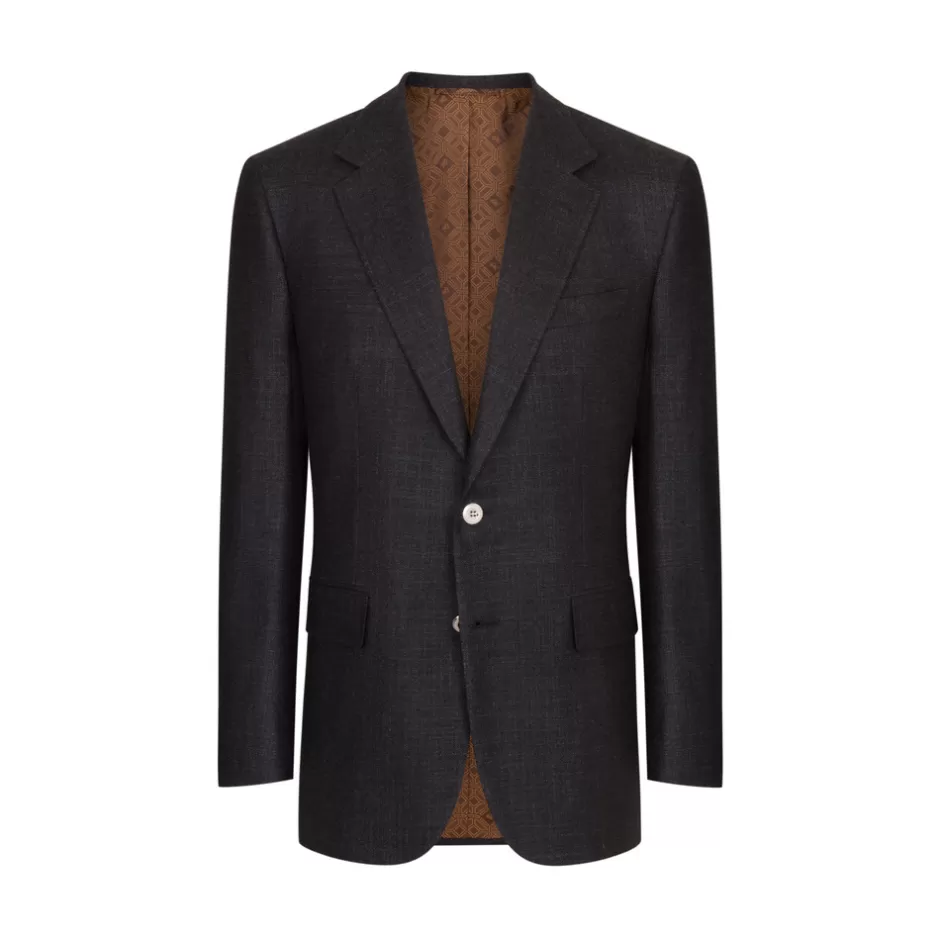 WOOL AND SILK BLEND TWO-BUTTON JACKET | Stefano Ricci Outlet