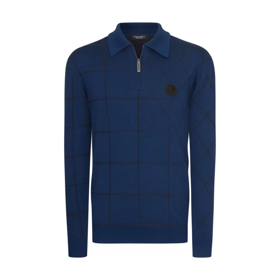 WOOL AND SILK ZIP POLO SHIRT | Stefano Ricci Fashion